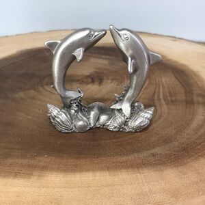 Pewter Dolphins Figurine